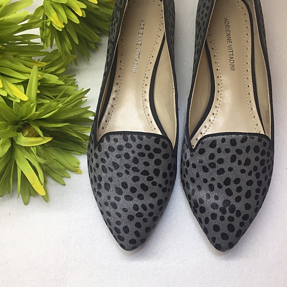 Adrienne Vittadini Shoes - Adrienne Vittadini Black/Gray Pony Hair Flats